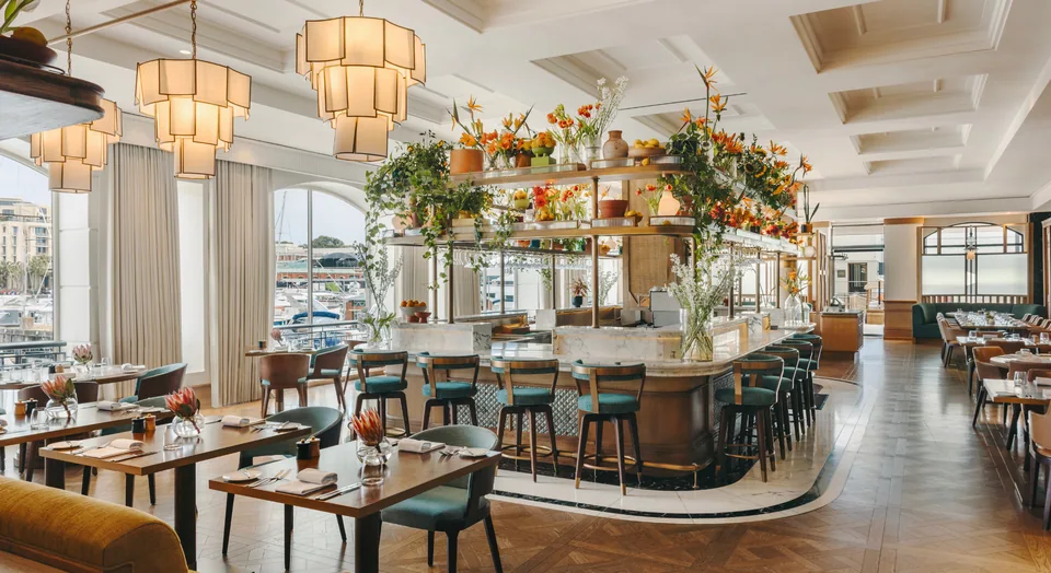 Heirloom Restaurant at Cape Grace, overlooking the marina